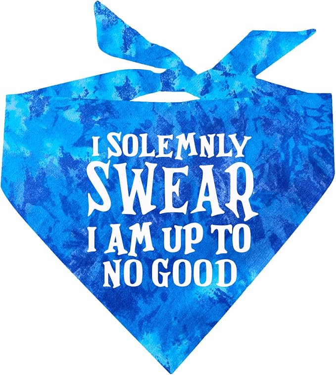 I Solemnly Swear I Am Up to No Good Dog Bandana (Royal Scrunch, OS1101)