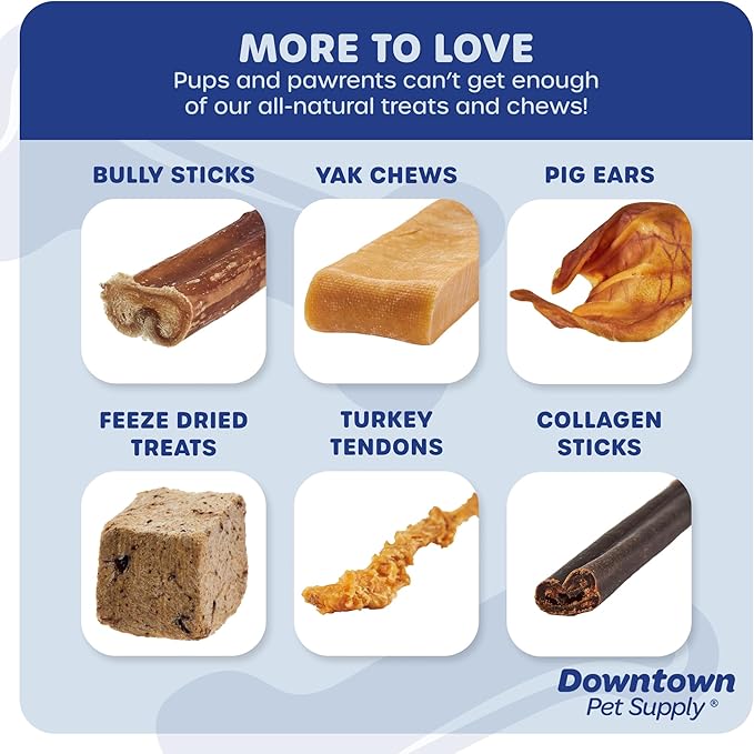 Downtown Pet Supply Jumbo Bully Sticks for Dogs - Natural Beef Chews, Low-Odor & Rawhide-Free, Long Lasting Dog Treats for Aggressive Chewers - Healthy, Safe & Delicious Chews Dogs Love (6" 24 Pack)
