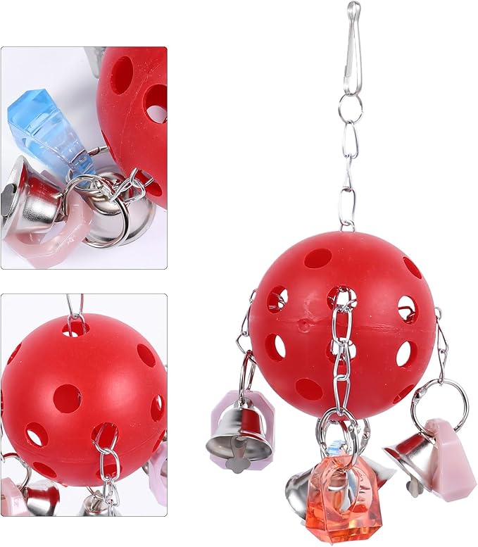 Alipis Parrot Hanging Bell Ball Colorful Interactive Bird Cage for Chewing and Playing Suitable for Pet Parrots and Birds