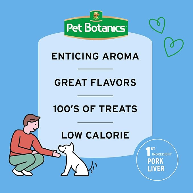 Pet Botanics 10 oz. Pouch Training Rewards Mini Soft & Chewy, Bacon Flavor, with 500 Treats Per Bag, The Choice of Top Trainers