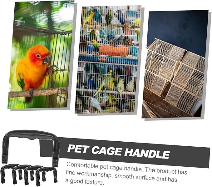 BESTonZON 5pcs Plastic Handle for Pet Cages Ergonomic Grippers for Bird and Small Animal Carriers Easy to Install Portable Accessories for Travel and Outdoor Use