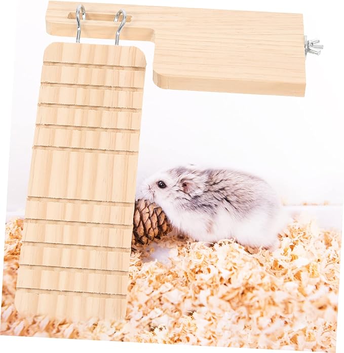 LIOOBO 1set Wooden Hamster Platform Hanging Ladder Fun Plaything for Pets Promotes Exercise Coordination Random Style Design for Hamsters Guinea Pigs