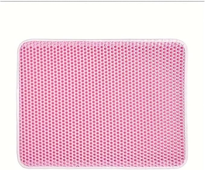1Pc Large Size Cat Litter Honeycomb Double Layer Design,Urine Waterproof,Easy Cleaning,Scatter Control,Stay Clean(Pink,S-40x50cm)