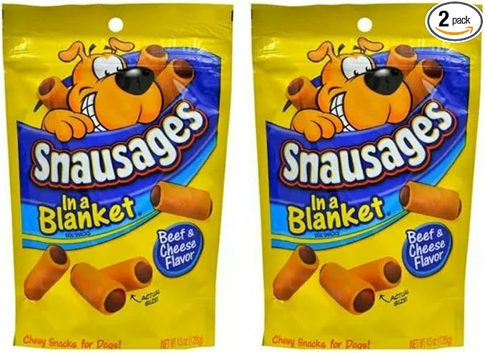 Dog Snacks - Beef & Cheese Flavor - Net Wt 4.5 oz (128 g) - Pack of 2