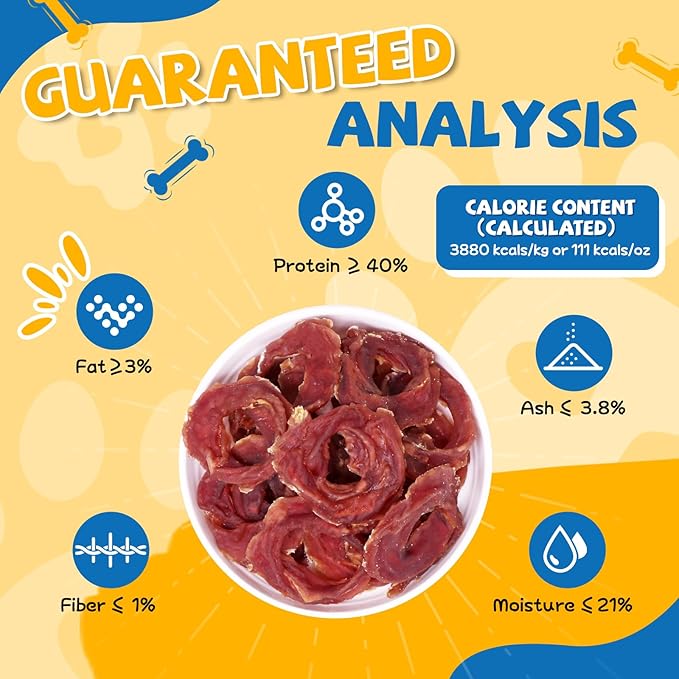 gazeupon Dog Treats Duck Jerky Rings, Natural Duck Breast, Healthy Training Rewards for Dogs w/Glucosamine Chondroitin
