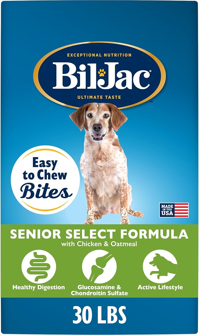 Bil-Jac Senior Select Dry Dog Food | Chicken & Oatmeal Recipe | 30 lb