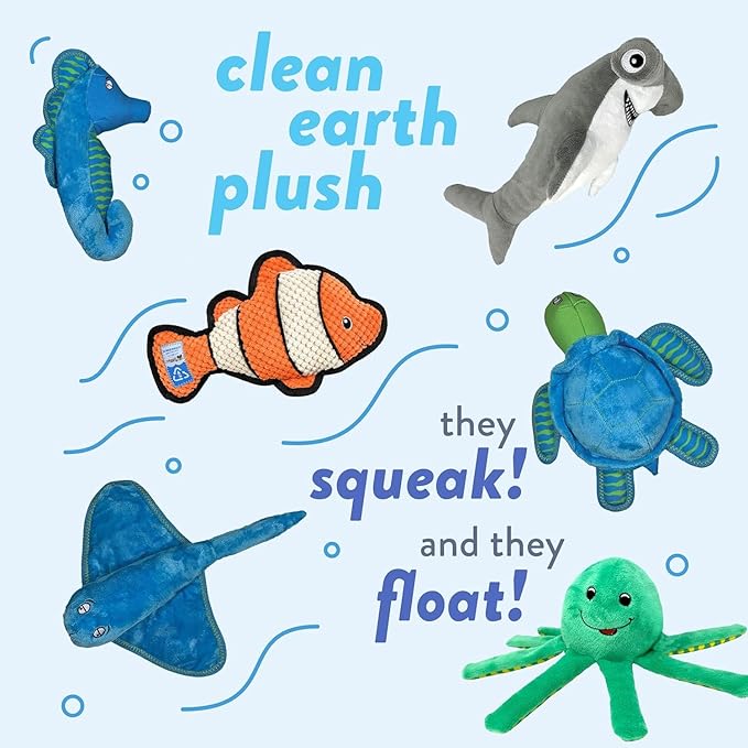 Spunky Pup Clean Earth Plush Turtle | Made from 100% Recycled Water Bottles | Small