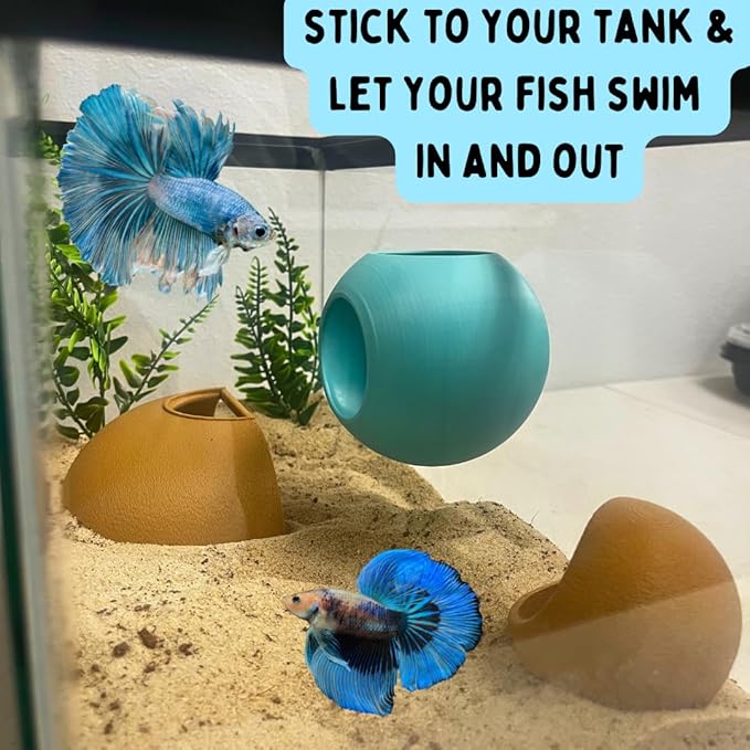 Chatelet REEFSHAPE Betta Fish Bubble Aquarium Tunnel | Attach to Aquarium Side Panels | Great for Betta Fish & Other Aquatic Pets | Made in USA (Black)