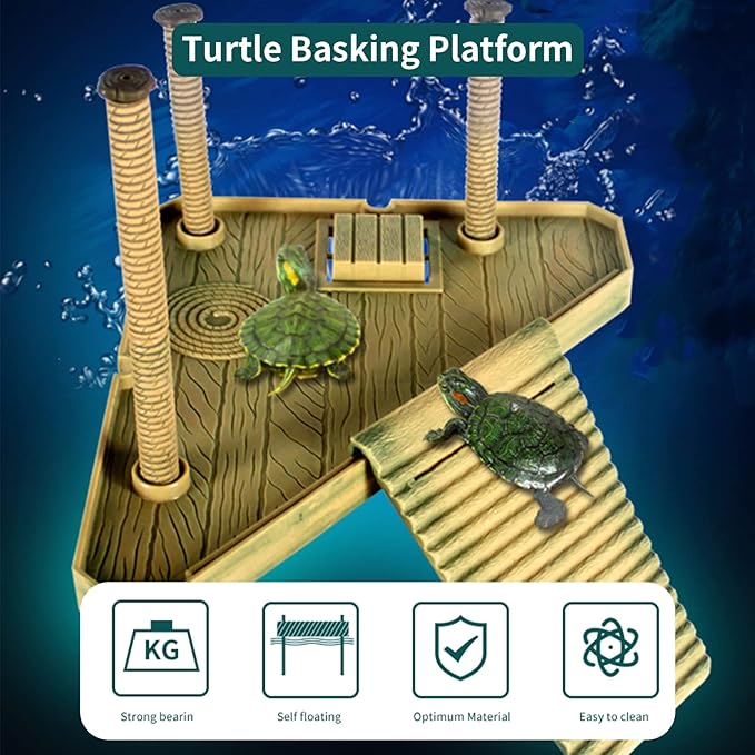 Tfwadmx Turtle Basking Platform, Floating Turtle Dock, Turtles Platform for Aquarium, Aquatic Juvenile Turtles, Frogs, Crabs