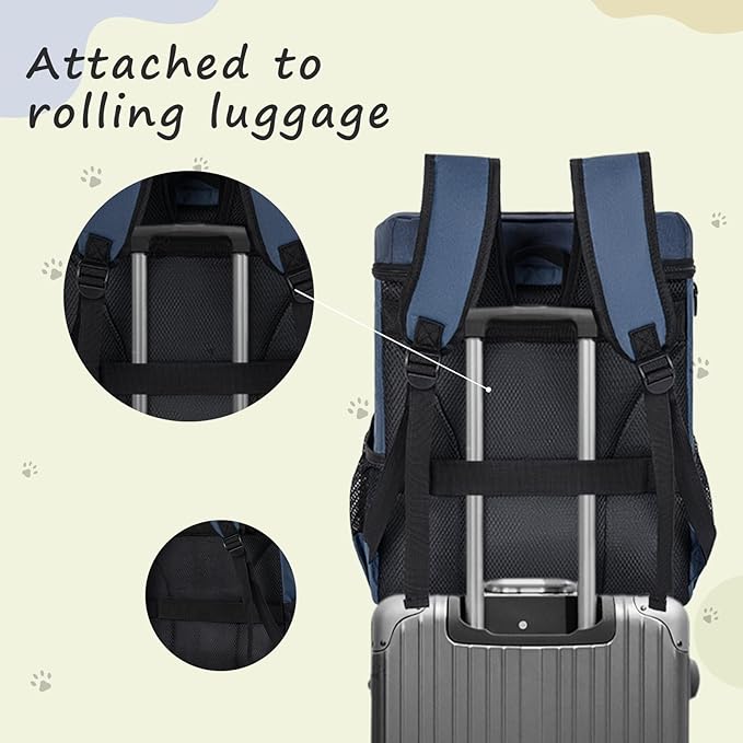 ANILD Dog Travel Bag Backpack, Flight-Ready TSA-Approved Dog Travel Bag with 2 Leak-Proof Food Canisters, 6 Foldable Silicone Bowls, Multi-Compartment Organizer for Hiking, Camping, Dog Mom Essentials