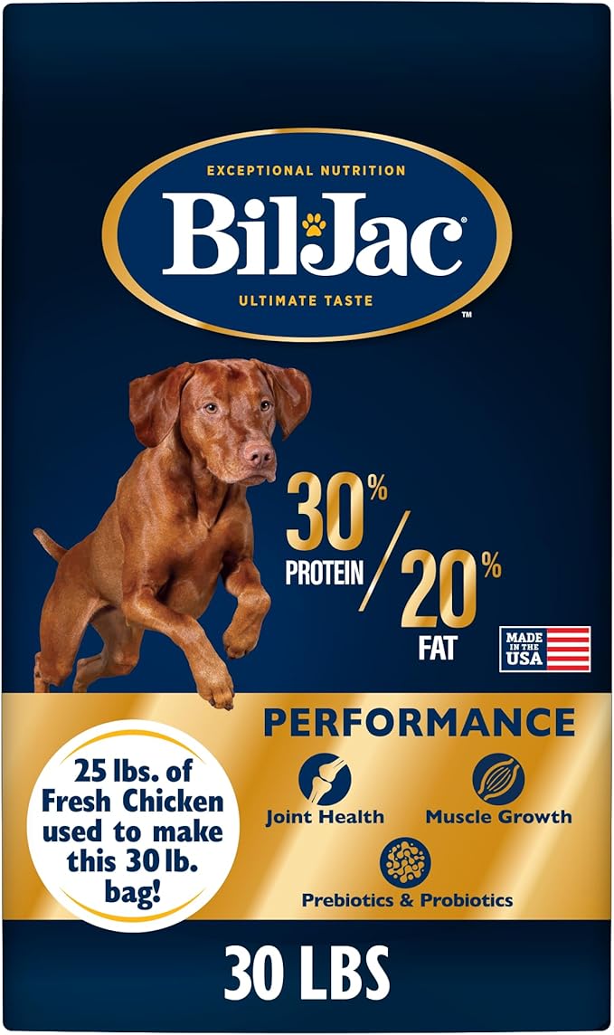 Bil-Jac 30/20 Performance Dry Dog Food | High Energy Chicken Recipe | 30 lb