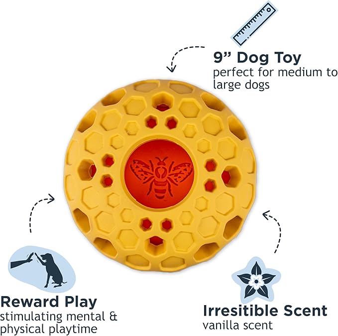Tall Tails Natural Rubber Reward Interactive Dog Toy, Bee Hive