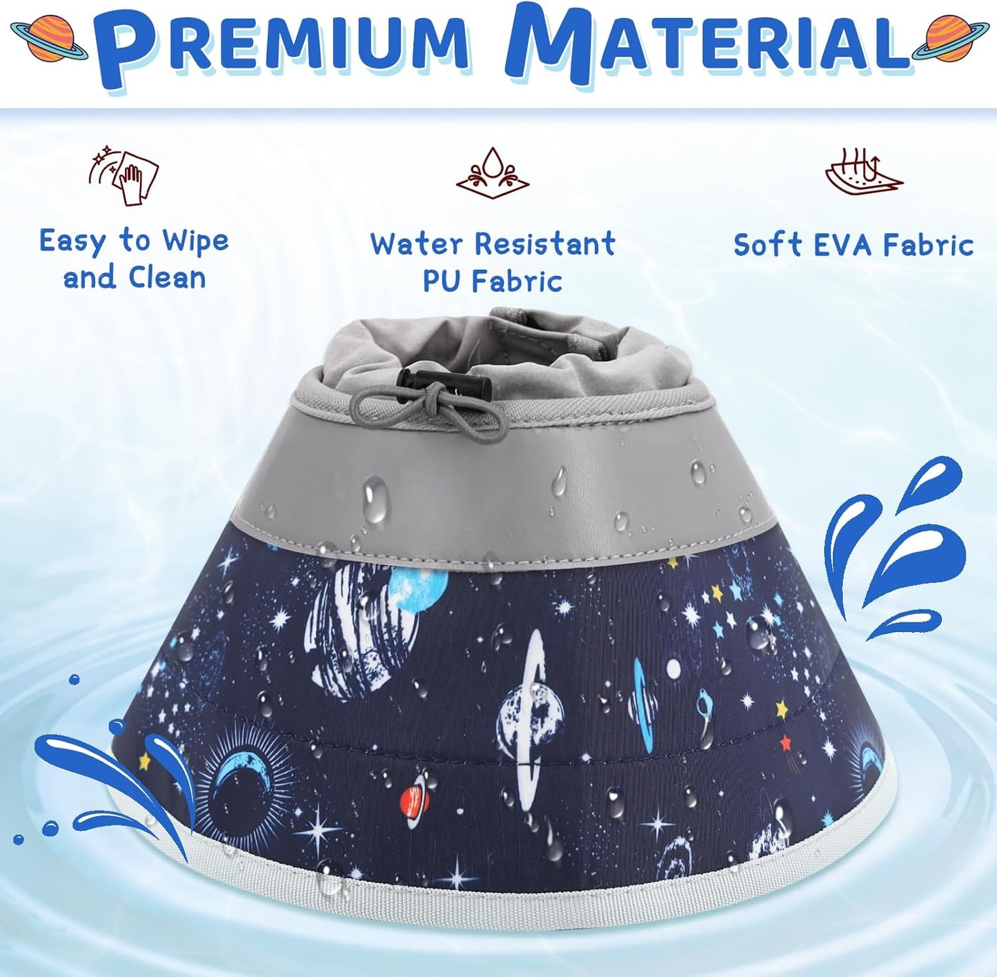 Cat Cone Collar Soft to Stop Licking, Adjustable, Foldable Lightweight Kitten Cones After Surgery Recovery for Cats & Kittens, Cat Cone Alternative (Grey, L)