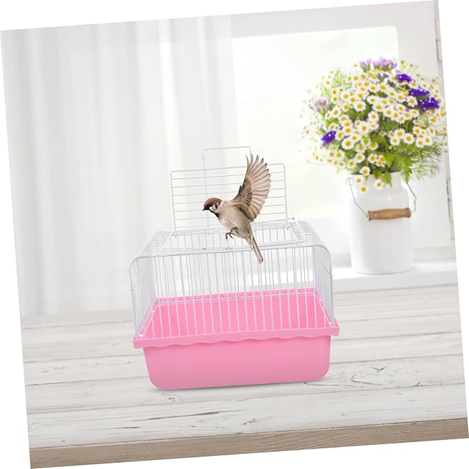 Toyvian Lightweight Portable Birdcage for Lovebirds and Small Animals Travel- Cage for Parakeets and Cockatiels Easy to and Convenient for Pet Owners