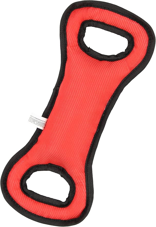 Zubaz NFL Team Logos and Colors Tug Dental Toy with Squeaker for Dogs & Cats, Kansas City Chiefs