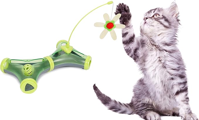 Pet Life ® Kitty-Tease Interactive Cognitive Training Puzzle Cat Toy Tunnel Teaser