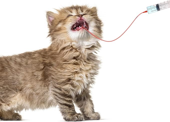 Jutom 10 Pack Puppy Kitten Feeding Tube Kit Include 5 Pack 8 FR Red Rubber Puppy Feeding Tube and 5 Clear Kitten Syringe 5 ml 10 ml 20 ml 30 ml 60 ml for Goat Small Animals