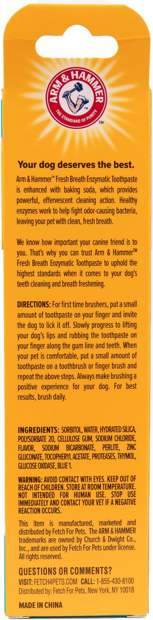Arm & Hammer for Pets Fresh Breath Enzymatic Dog Toothpaste, Vanilla Ginger Flavor, Safe for Puppies and Adult Dogs, Daily Baking Soda Dental Gel to Eliminate Bad Breath, 2.5 Oz - 2 Pack