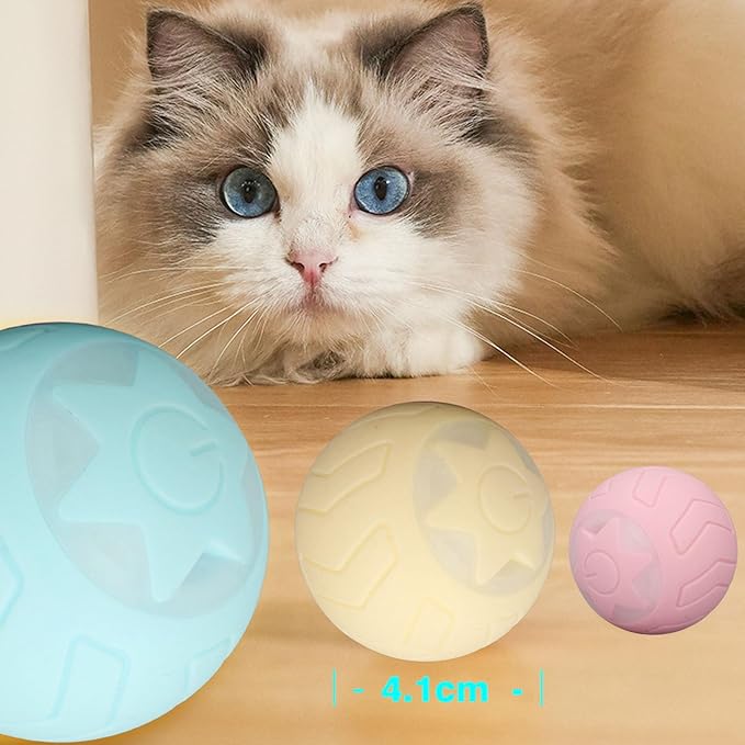Peppy Pet Ball Automatic Rolling Ball, Interactive Dog Toy with Led Flash Colorful Lights Rechargeable Motion Activat Pet Ball Self Rotating Ball for Cat Dog (Neutral English Packaging)