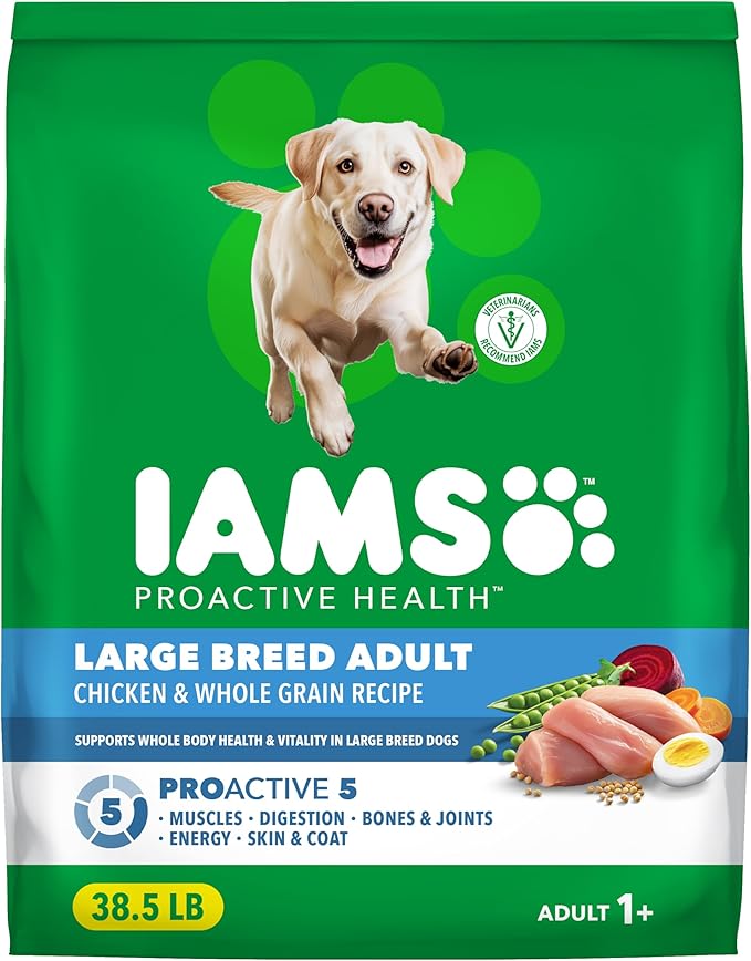 IAMS Proactive Health Large Breed Adult Dry Dog Food with Real Chicken, 38.5 lb. Bag