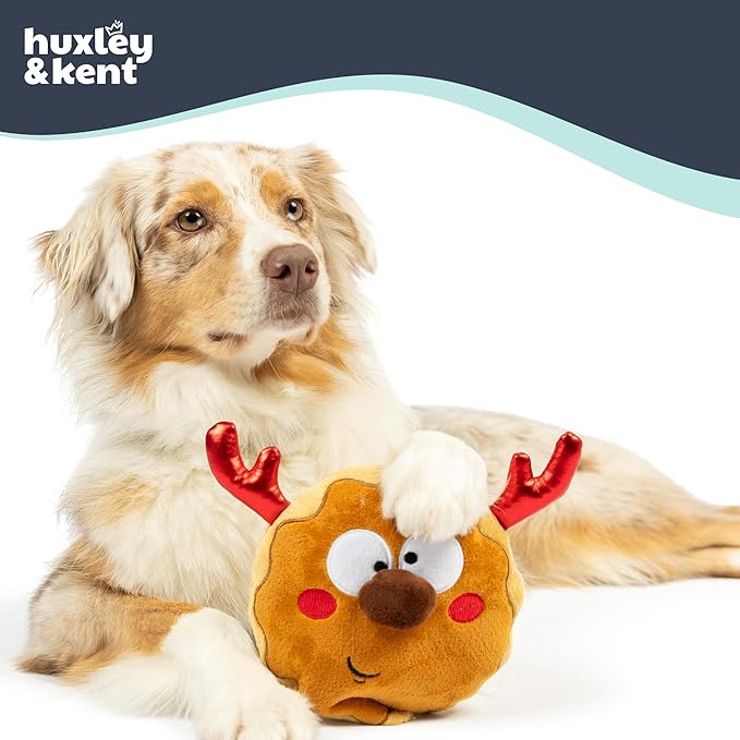 Huxley & Kent Pet Bow Tie for Dogs & Cats - Holiday Adjustable Hook & Loop Collar Accessory - Cute & Comfortable for Holidays & Celebrations - Gotta Dash Reindeer Cookie, Small