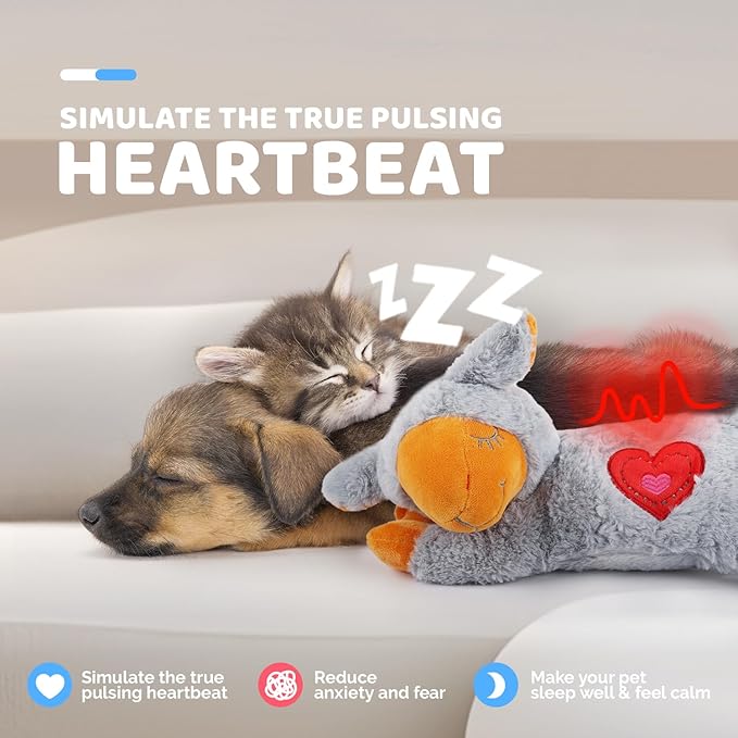 ALL FOR PAWS Little Buddy Puppy Heartbeat Simulator, Battery-Operated Anxiety Relief Toy, Red