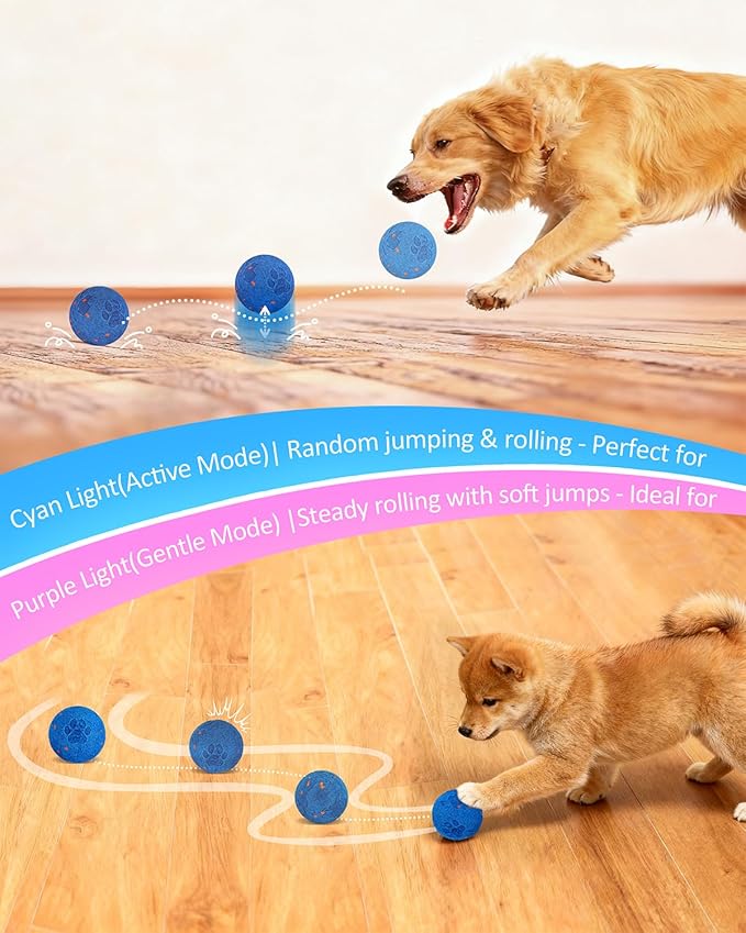Interactive Dog Ball Toys for Medium & Large Dogs,Self-Moving, Auto-Vibrating,Bouncing Smart Dog Ball That Moves on It's Own Keep Them Busy,3.1″ Chew-Resistant E-TPU,IPX7 Waterproof (Include Gift Bag)