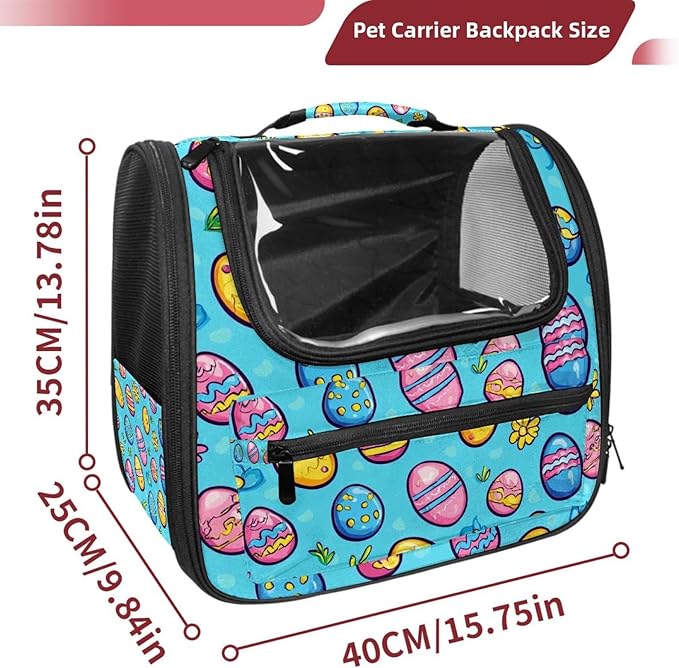 Happy Easter Day Pet Carrier Airline Approved Soft Sided Portable Cozy Travel Pet Bag, Car Seat Safe Carrier for Cats and Dogs