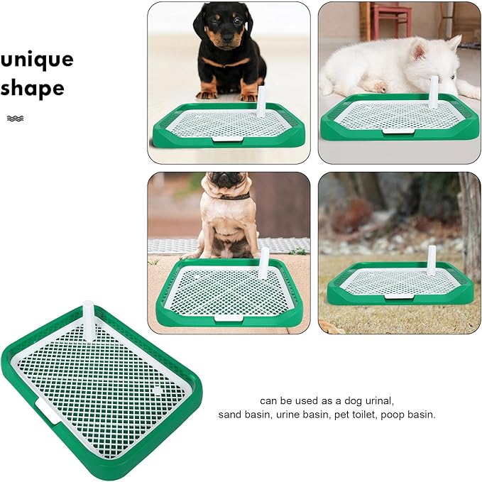 Dog Toilet Indoor Litter Box for Dogs and Puppies with Raised Edges Green Medium Size for Pet Housebreaking and Training