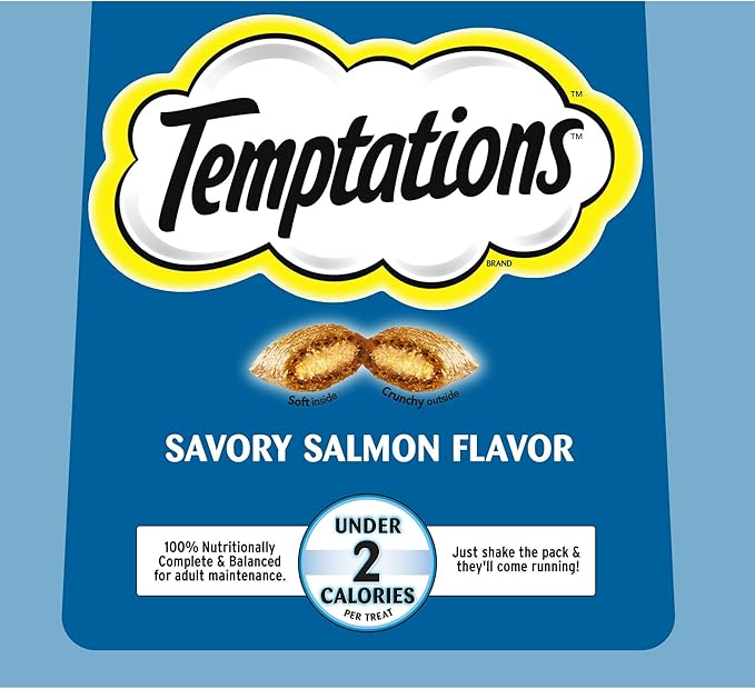 Classic Savory Salmon Flavor Crunchy and Soft Treats for Cats, 6.3 Oz Pouch, Treats Can Be Used As A Cat Snack, Meal, Or Cat Food Topper
