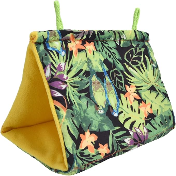 Acouto House Hanging Hammock Pet Hammock Shade Hanging Hut Tent Toys Plush Snuggle Pet Cave Parakeet Cockatiel - Birdcage Accessories