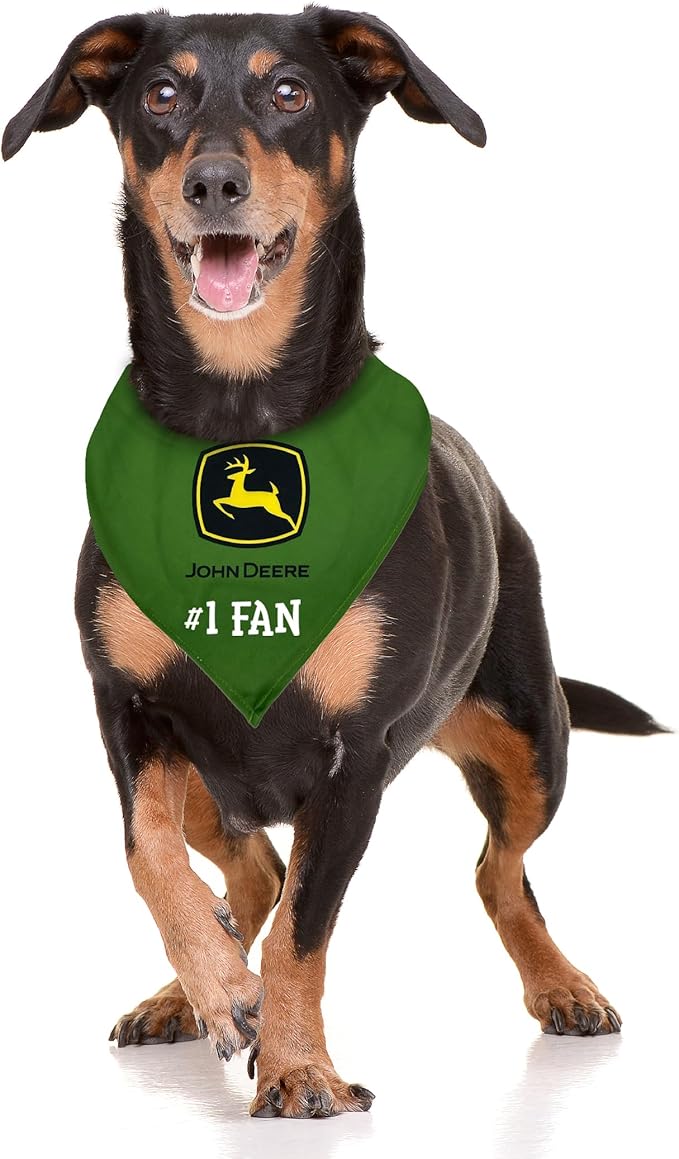 John Deere Personalized Tie Bandana for Dogs & Cats, Size Small/Medium. Custom Dog Bandana Scarf Bib for Pet Cat Dog. The Ultimate Customizable Bandana for John Deere Fans
