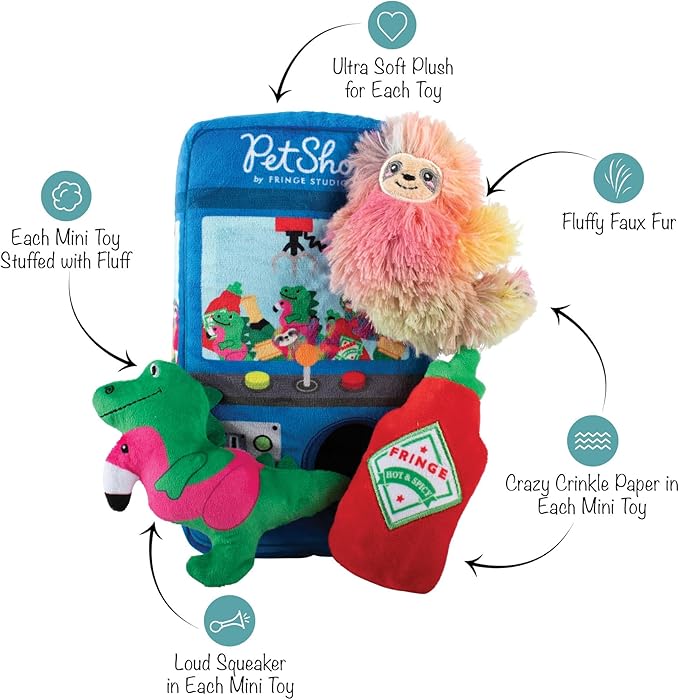 Fringe Studio Ready, Set, Claw Hide and Seek Plush Dog Toy, Pet Shop Collection (289266)