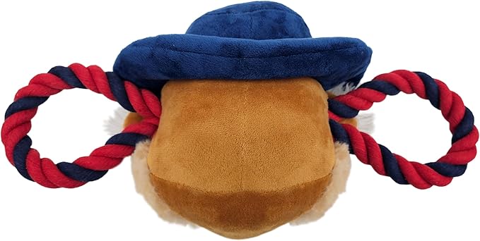 Pets First NCAA University of Arizona Wildcats Nylon Mascot Dog Toy with Tough Dog Ropes & Inner Squeaker in Bright Team Colors