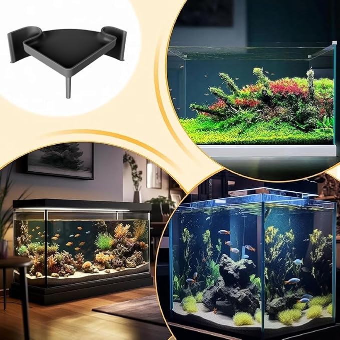 CPLIKE Aquarium Cave Hideout with Viewing Window – Corner Fish Tank Tunnel for Pleco, Cory Catfish, Kuhli Loach, Shrimp & Betta – 2 Hole Plastic Breeding Shelter for Bottom Dwellers (6"x6"x2.5")