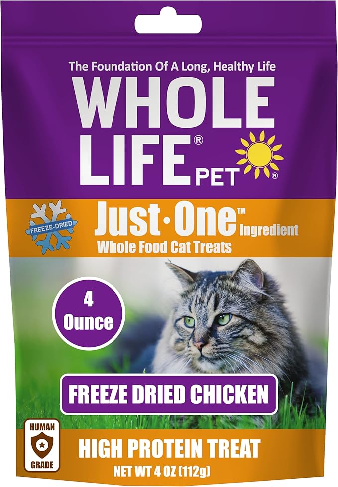 Whole Life Pet Freeze Dried Chicken Cat Treats + Whole Life Pet Just One Salmon - Cat Treats and Toppers