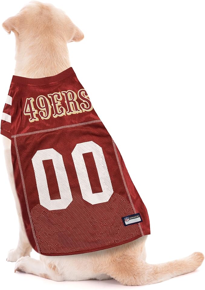 Pets First NFL San Francisco 49ers Dog Jersey, Size XX-Large, Football Shirt Costume for Pet, Dog Sports T-Shirt, NFL Team Clothing for Cats, Licensed Pet Apparel Available in 7 Sizes and 32 Teams