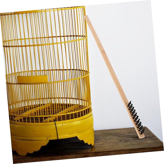 Mikikit 2pcs Effortless Bird Cage Cleaning Set Includes Brush Scoop Stainless Steel Construction Ergonomic Handle