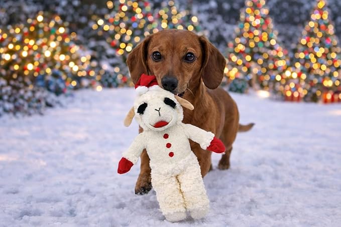 Multipet Dog Standing Holiday Lamb Chop with Santa Hat (Small (8"))