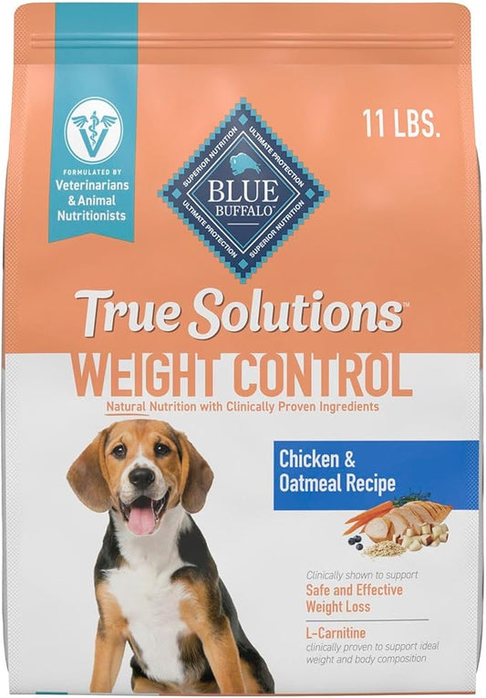 Blue Buffalo True Solutions Weight Control Natural Dry Dog Food for Adult Dogs, Chicken, 11-lb. Bag