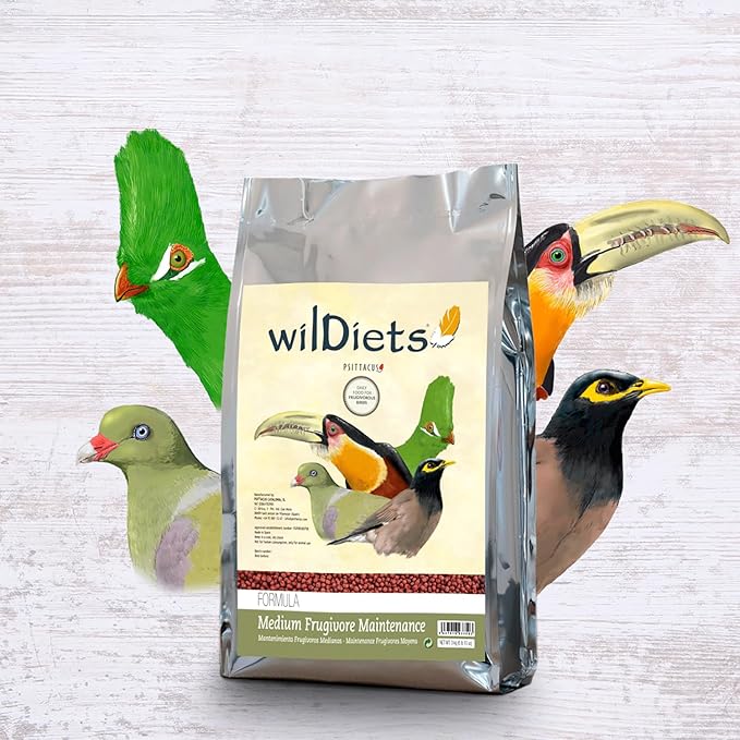 Psittacus Medium Frugivore Maintenance 6.6 lb | Low-Iron Breeding Pellet Diet for Medium Sized Fruit Eating Softbills Toucans Mynahs Turacos | Premium Food for Birds, 100% no-GMO