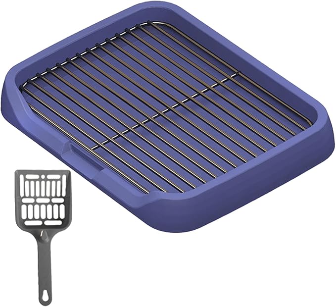 Dog Toilet, Indoor Potty Tray Pet Litter Pan, Puppy Potty Tray, Potty Trainer Puppy Pee Pad for Small Medium Large Dogs, Blue