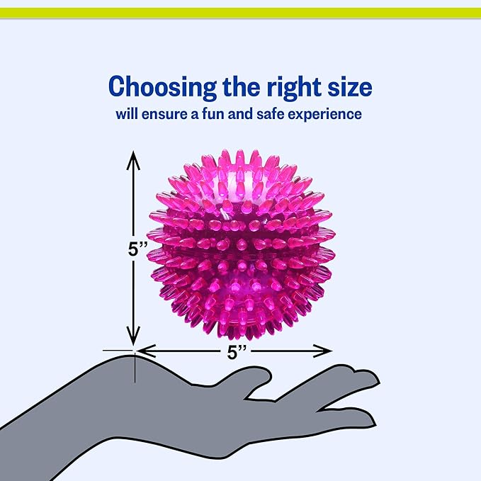 PetSport Gorilla Spiky Ball 5” - Spiky Rubber Dog Ball Toy, Interactive Puppy Toy for Medium and Large Sized Dogs, TPR Rubber, Vanilla Scented - 5 Inch, X-Large
