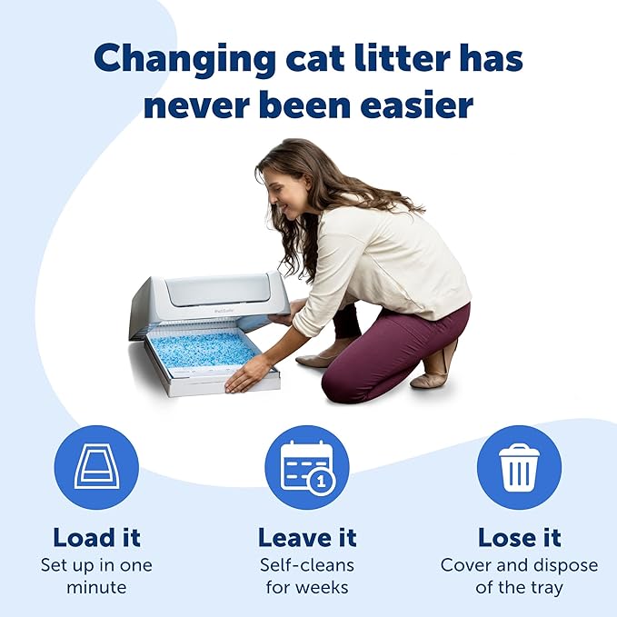 PetSafe ScoopFree Disposable Crystal Cat Litter Tray - Easy Cleaning Box - Refill Tray for Automatic Litter Box - Lavender Scent - 4.3 lb Bags - 9 Pack