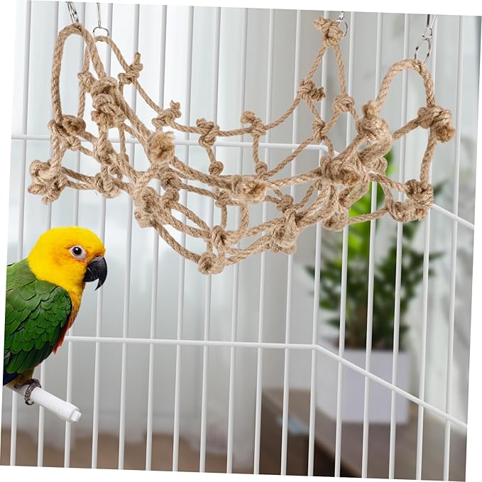 KESYOO Parrot Climbing Net Hammock Durable Wear Resistant for Bird Cages Easy Installation for Parakeets Conures and Cockatiels Engaging Exercise Fun Accessory