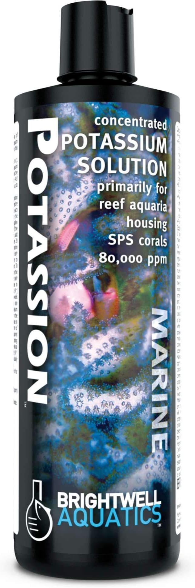 Brightwell Aquatics Potassion High-Strength Ionic Potassium Supplement for Reef Aquariums Supports Coral Growth & Color Enhances SPS LPS Invertebrate Health, 250 ml