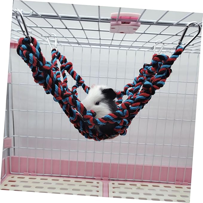 LIOOBO 2Pcs Bird Hammock Net for Parrots Hamsters Portable Hanging Bed Bird Cage Easy to Install Promotes Exercise Coordination for Pets