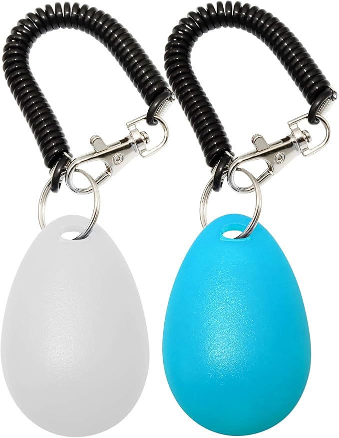 Chadou Training Clicker for Pet Like Dog Cat Horse Bird Dolphin Puppy with Wrist Strap, 2 Pack