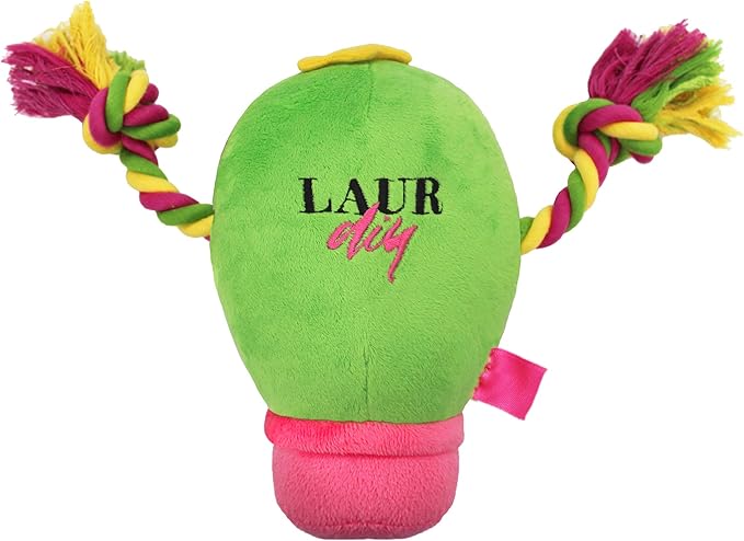 Pets First Plush Pet Toy with Rope & Squeaker by LaurDIY Super Cute Dog Cactus Toy