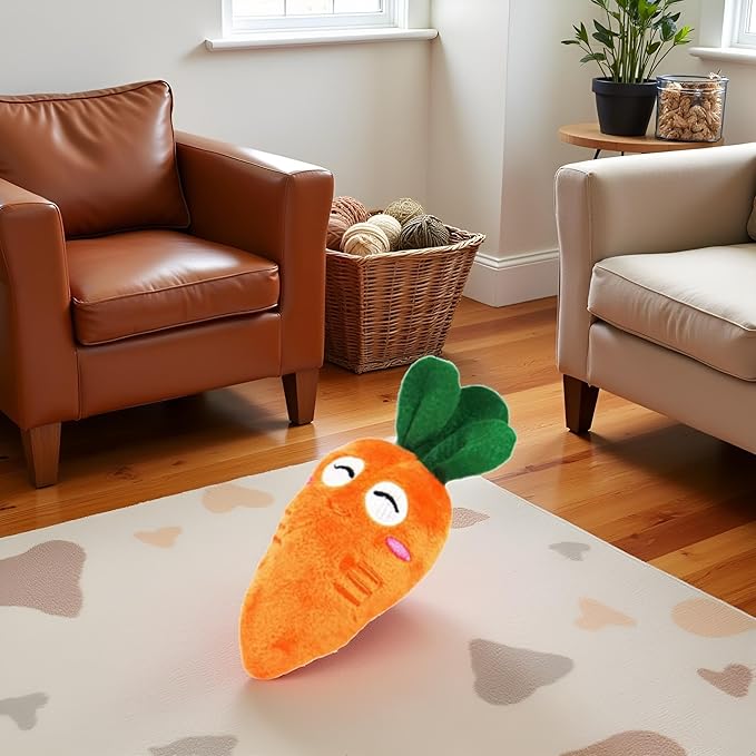 1Pc Orange Soft Puppy Pet Supplies Cute Carrot Plush Chew Squeaker Sound Squeaky Toys for Dog Cat Birthday Xmas Pet Squeak Toy Gifts